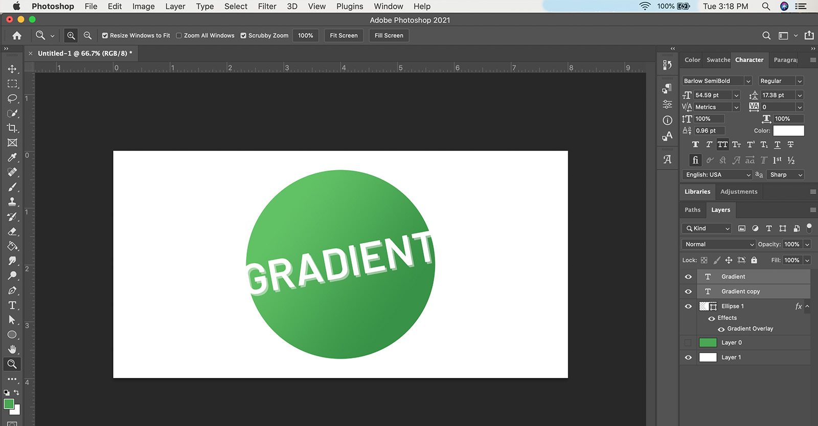How to add gradient in Adobe Photoshop - imagy